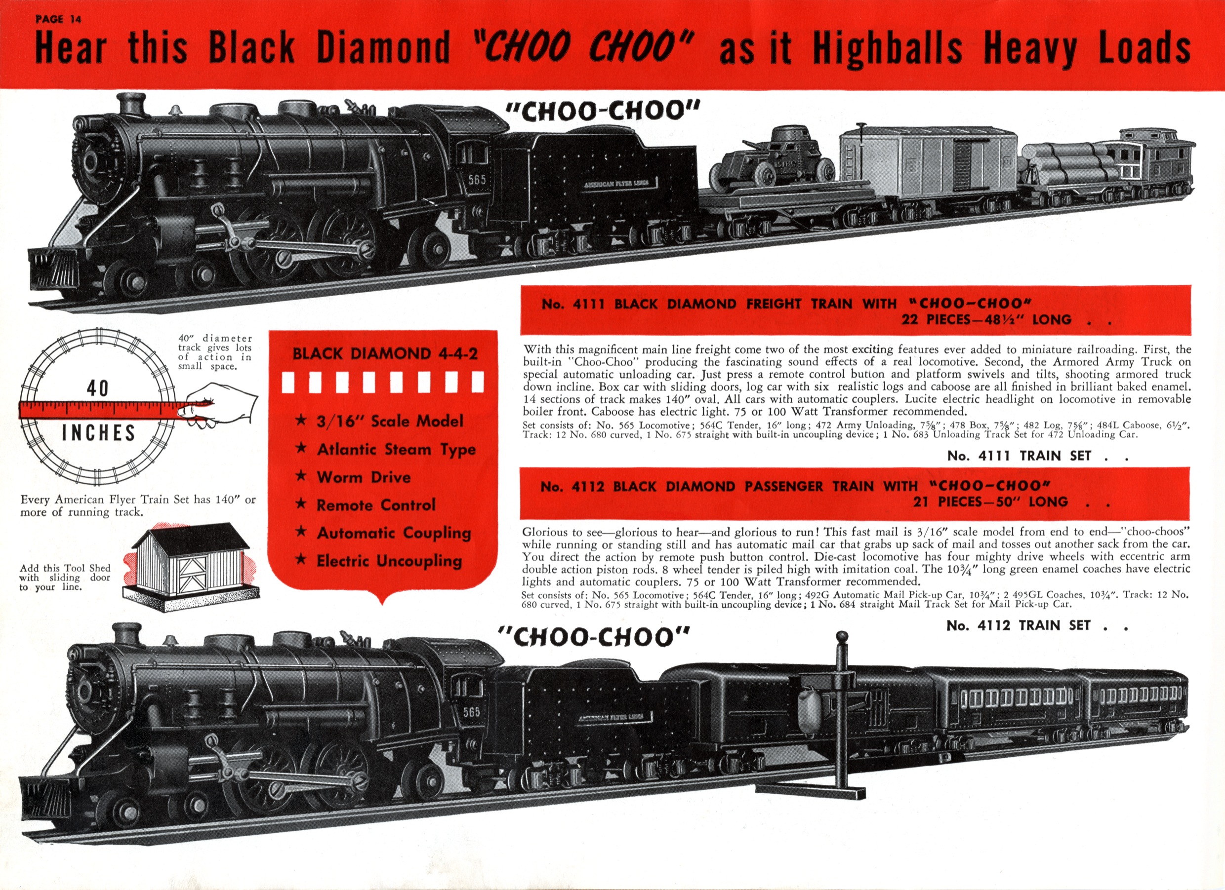 american flyer trains 1941 page 14 a c gilbert catalog archive 1941 amer flyer catalog eli whitney