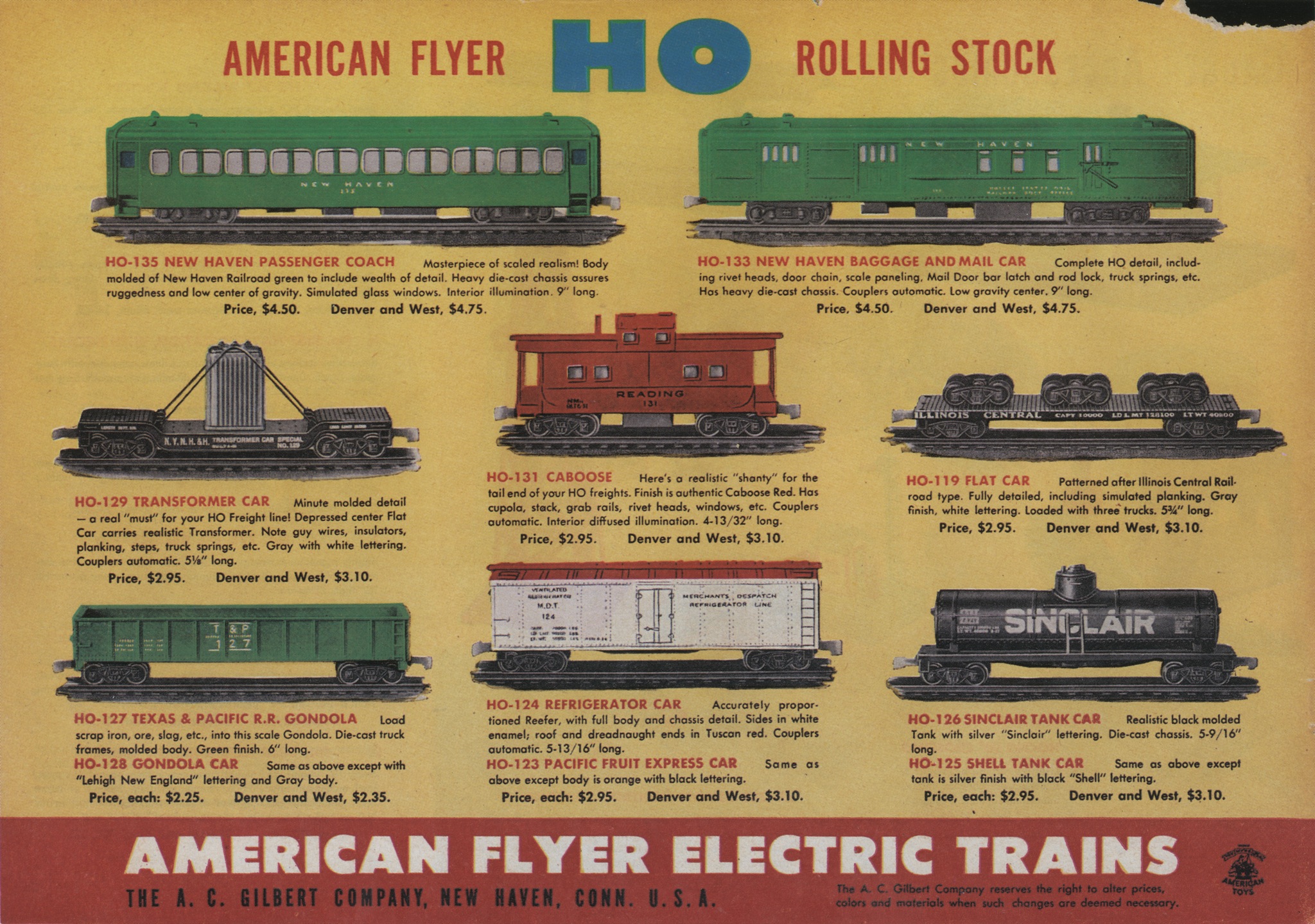 american flyer trains 1950 page 56 a c gilbert catalog archive new haven american flyers electric trains
