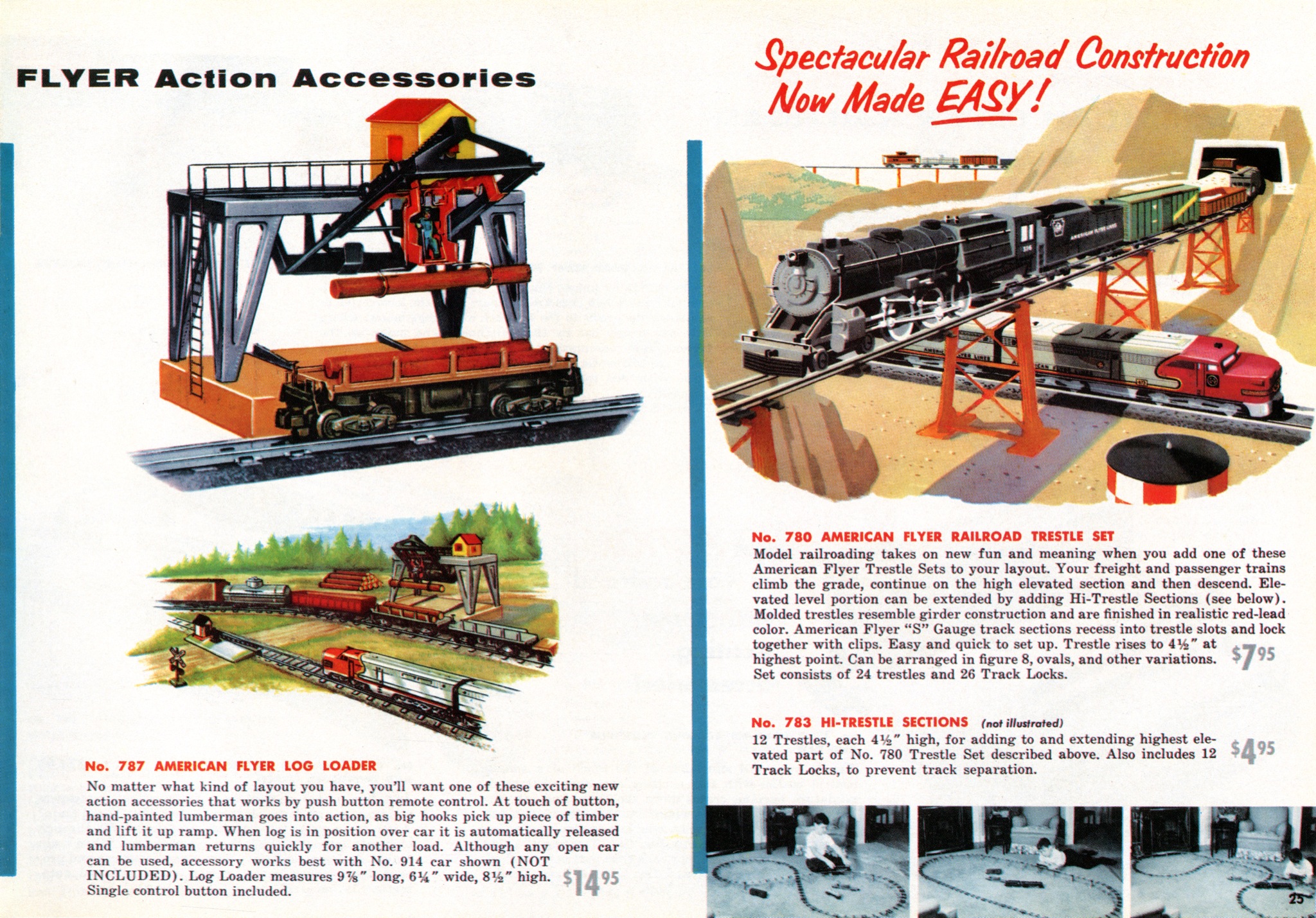american flyer trains 1955 page 24 a c gilbert catalog archive american flyer train trestles