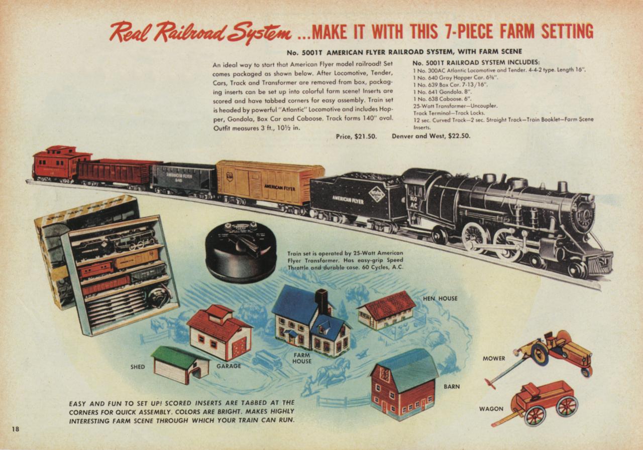 american flyer train sets from 1950s
