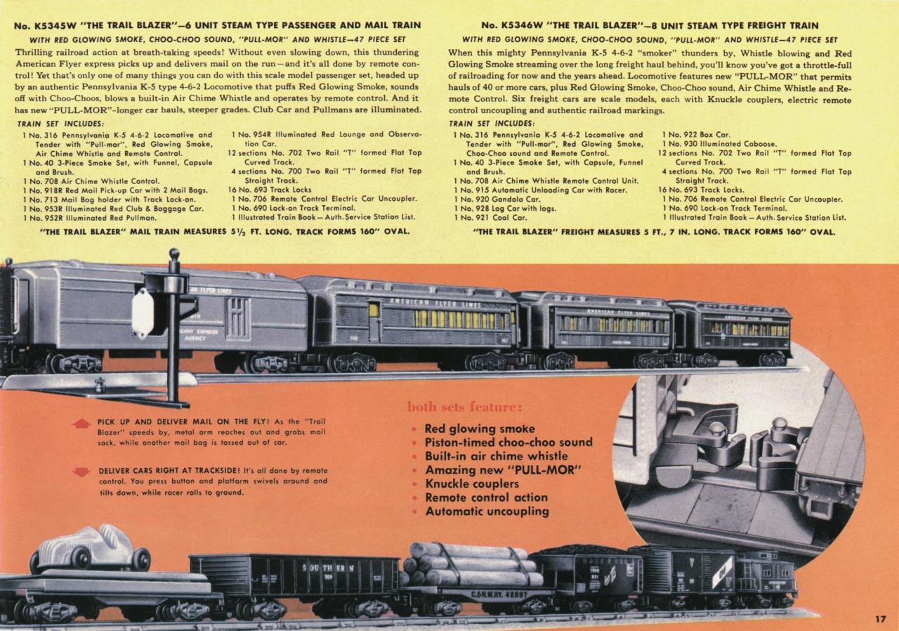 american flyer trains 1953 page 17 a c gilbert catalog archive 1953 american flyer train set