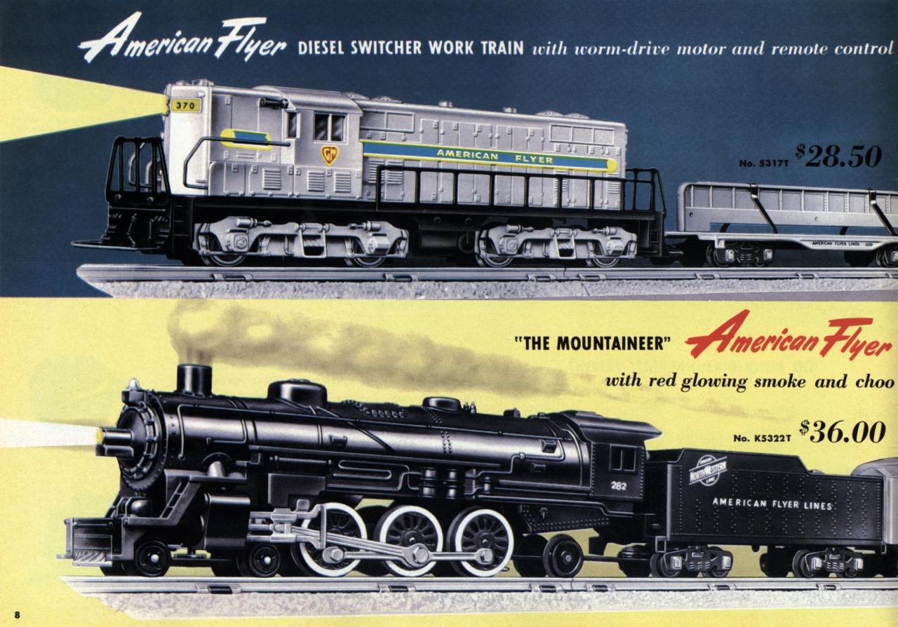 american flyer train set 1953