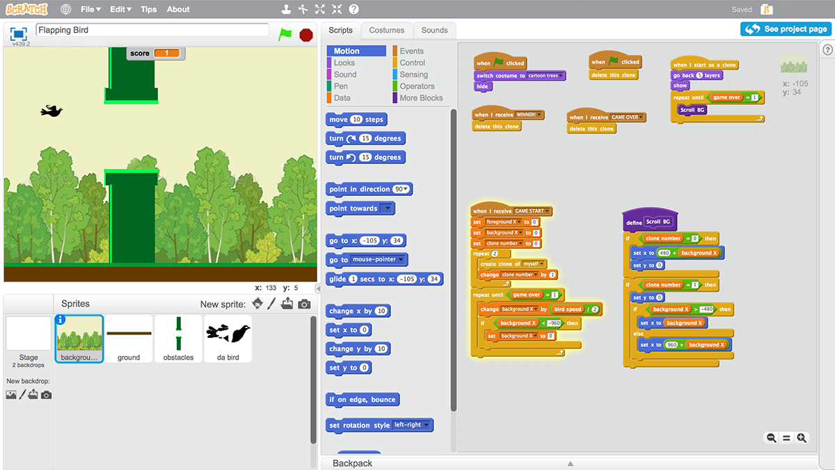 PART 2- Flappy Bird Tutorial (Scratch Programming) on Vimeo