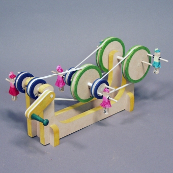 Flying Pulleys: energy transfer