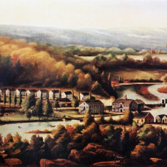 The Eli Whitney Gun Factory by William Giles Munson, oil on canvas, 1826-8. Courtesy of the Yale University Art Gallery, Mabel B