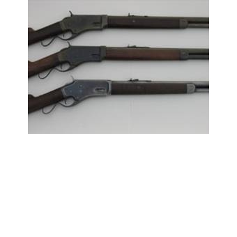 Right view of 1st, 2nd and 3rd model Burgess rifles - Manufactured from late 1878 to early 1880. Total production estimated at less than 2000 rifles and carbines. 