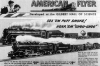 A four-color ad for American Flyer which promotes the famous Gilbert Hall of Science, the giant New York City showroom of Gilbert toys with elaborate train layouts which the public could view.