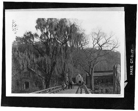 Historic photo of the forge and bridge