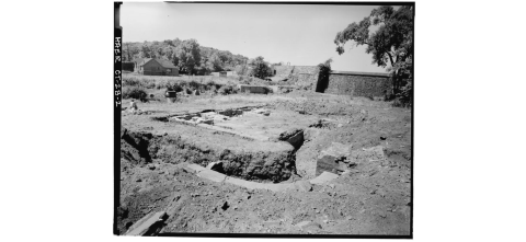 Historic photo of the forge building remains